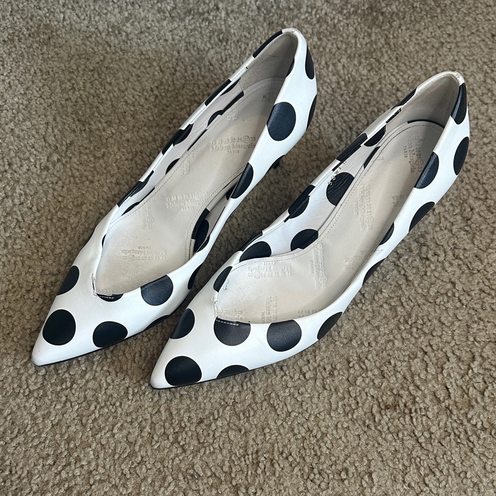 Maison Martin Margiela Black and White Polka Dot Heels